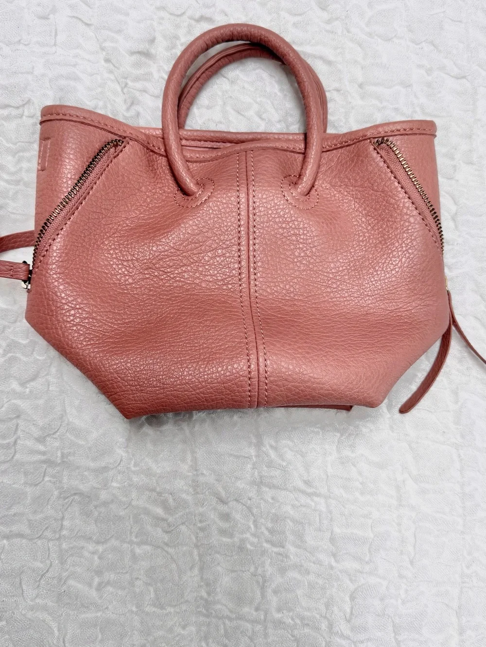 Anthropologie Vegan Leather Mini Bag in a Desert Rose